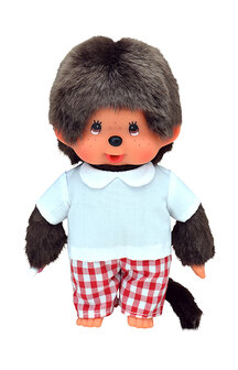 Monchhichi Jongen Met Rood geruite broek