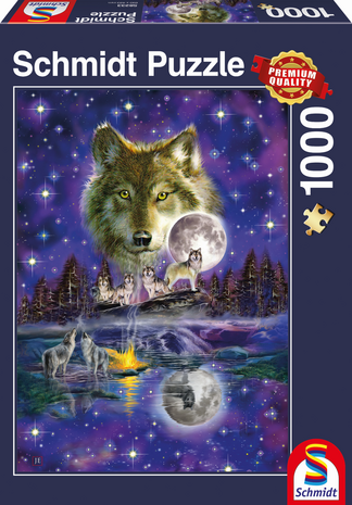 Schmidt Puzzel Wolf in het Maanlicht