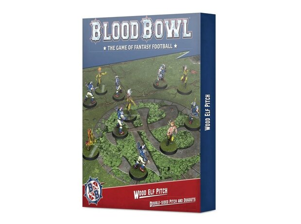 Warhammer Blood Bowl Wood Elf Pitch – Double-sided Pitch and Dugouts Set