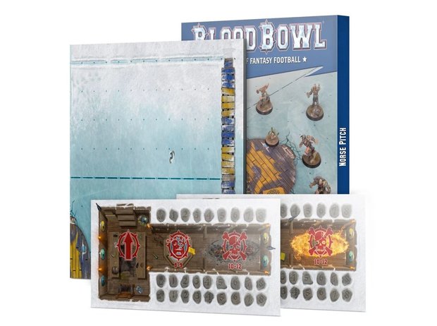 Warhammer Blood Bowl Norse Pitch – Double-sided Pitch and Dugouts Set