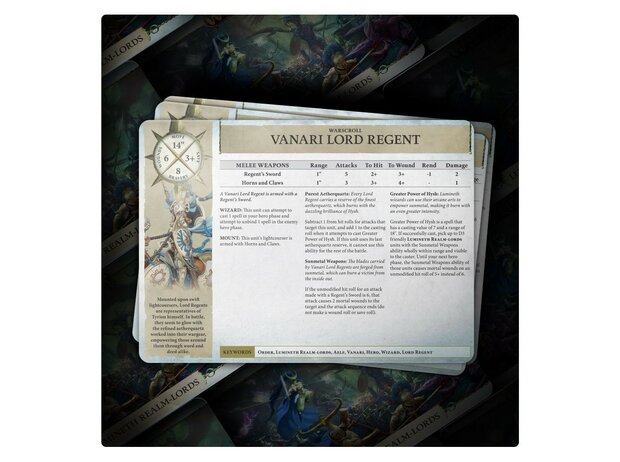 Warhammer Age of Sigmar Warscroll Cards: Lumineth Realm-lords Hysh