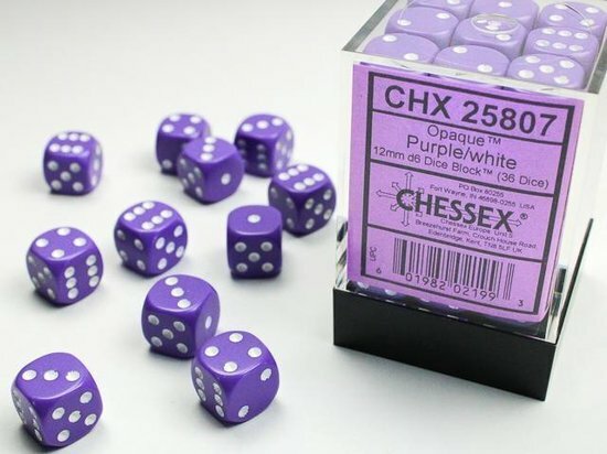 CHX 25807 Dobbelsteenset Opaque Purple/white 