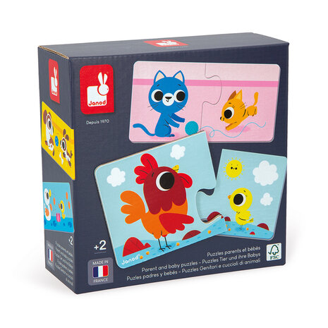 Janod Puzzelspel – Ouders en Babydieren