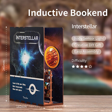 DIY Book Nook Boekensteun Interstellar Bookend, Tone-Cheer