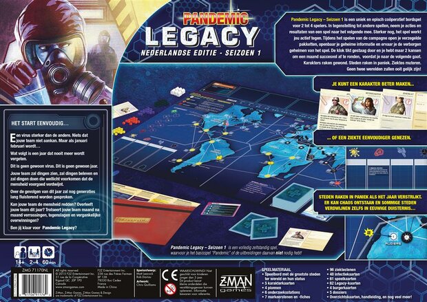 Pandemic Legacy Seizoen 1 Blue NL